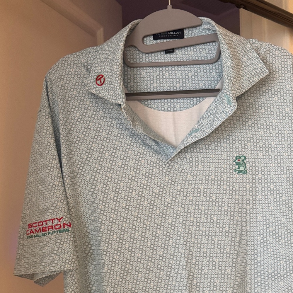 Peter Millar Men's Blue Patterned Polo